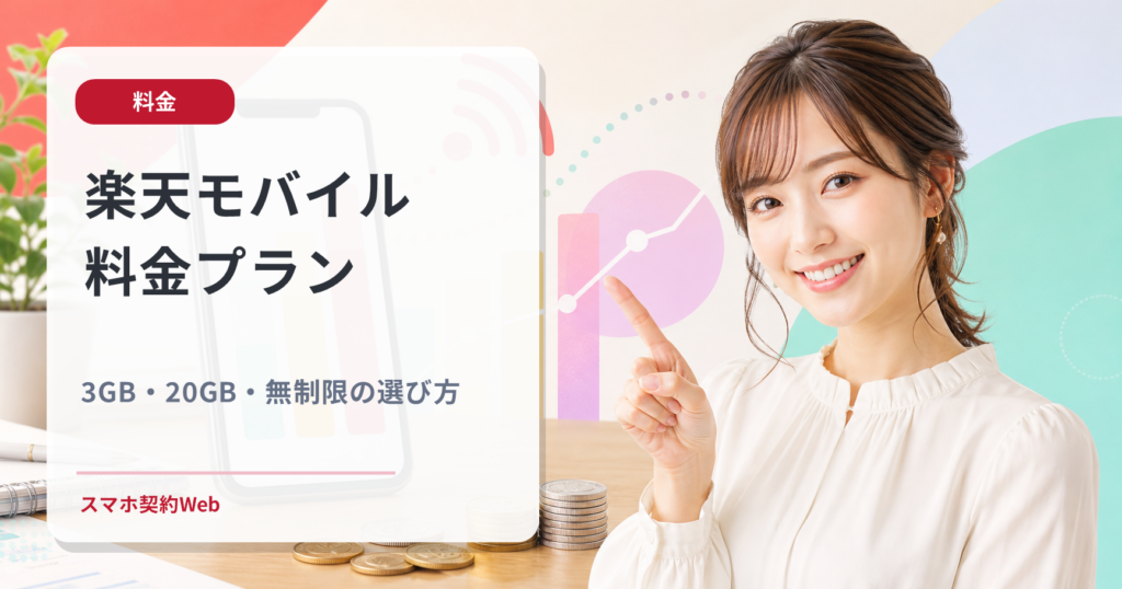楽天モバイル料金プラン 3GB・20GB・無制限の選び方