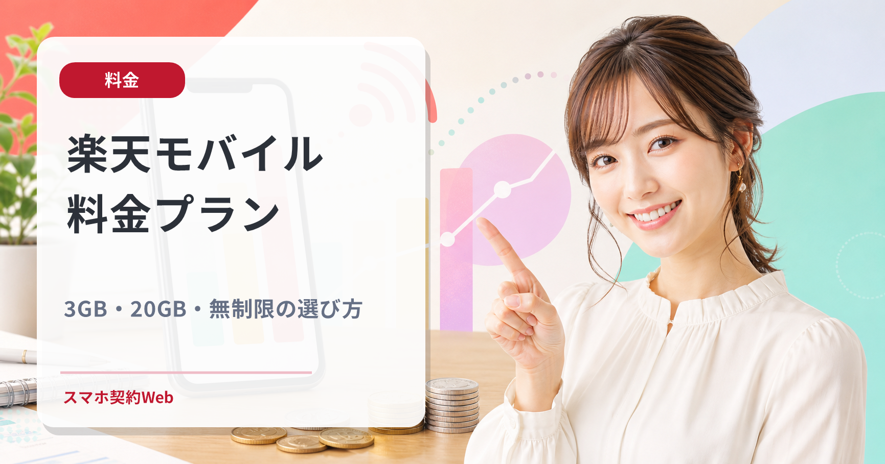楽天モバイル料金プラン 3GB・20GB・無制限の選び方