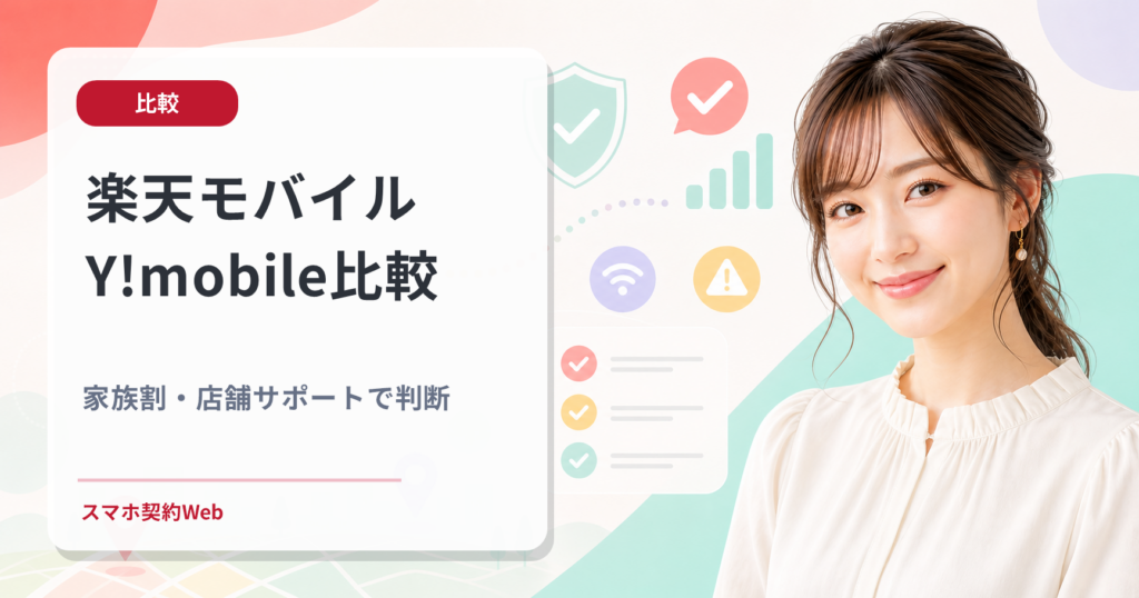 楽天モバイル Y!mobile比較 家族割・店舗サポートで判断